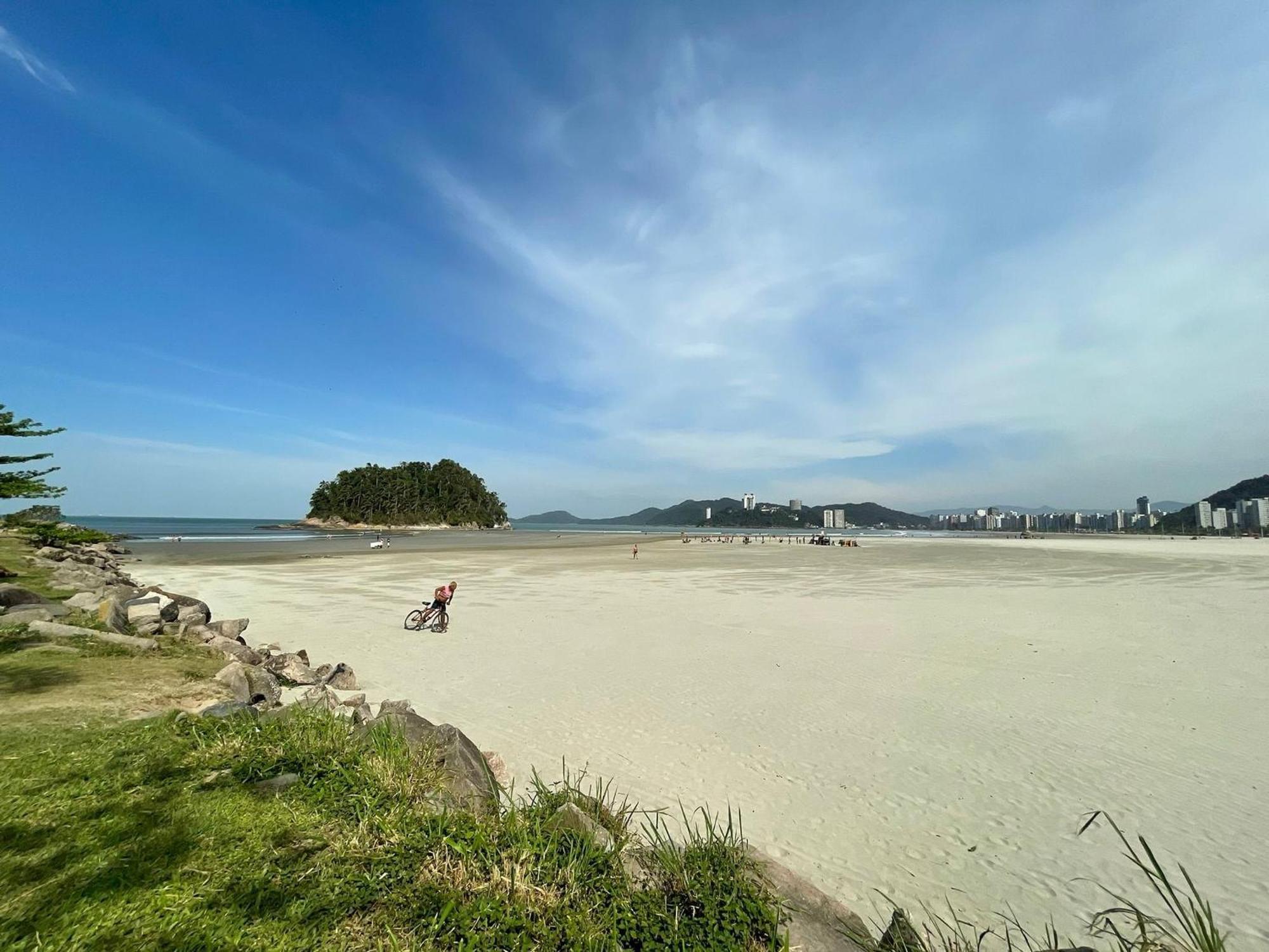 Ap Pe Na Areia Vista Parcial Mar Leilighet Santos  Eksteriør bilde
